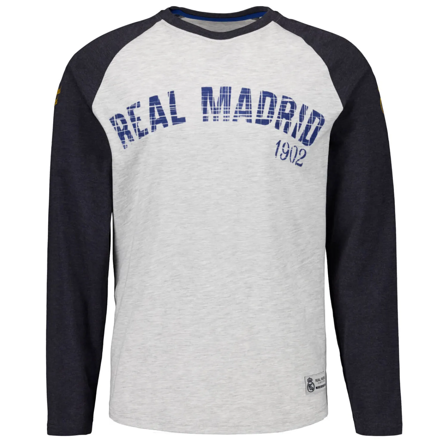 Hombre MBA Solutions Camiseta Manga Larga Hombre Baseball Gris Real Madrid