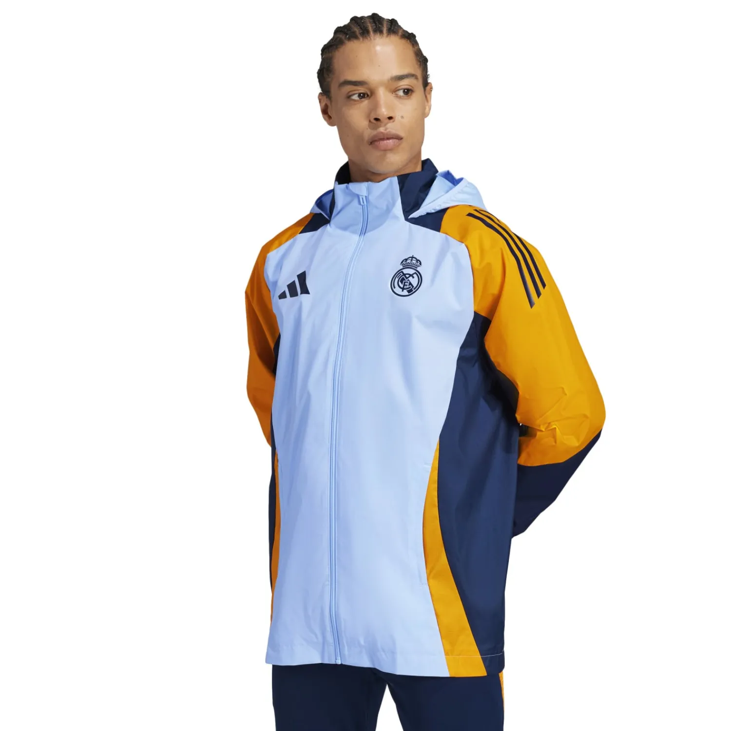 Hombre Adidas España, S.A.U Chaqueta All-Weather Hombre Entrenamiento Azul 24/25