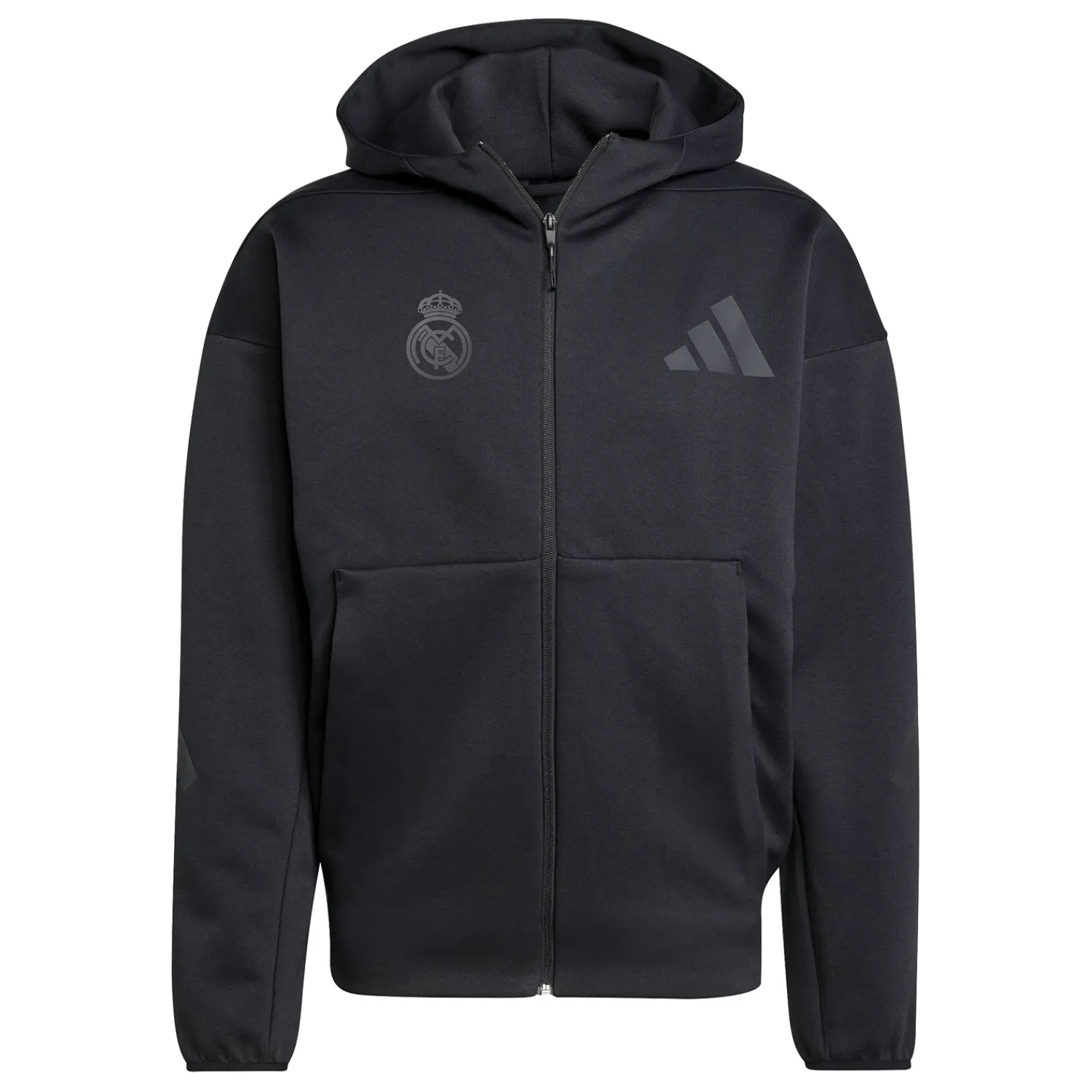 Hombre Adidas España, S.A.U Chaqueta Cremallera Hombre adidas Real Urban Negra