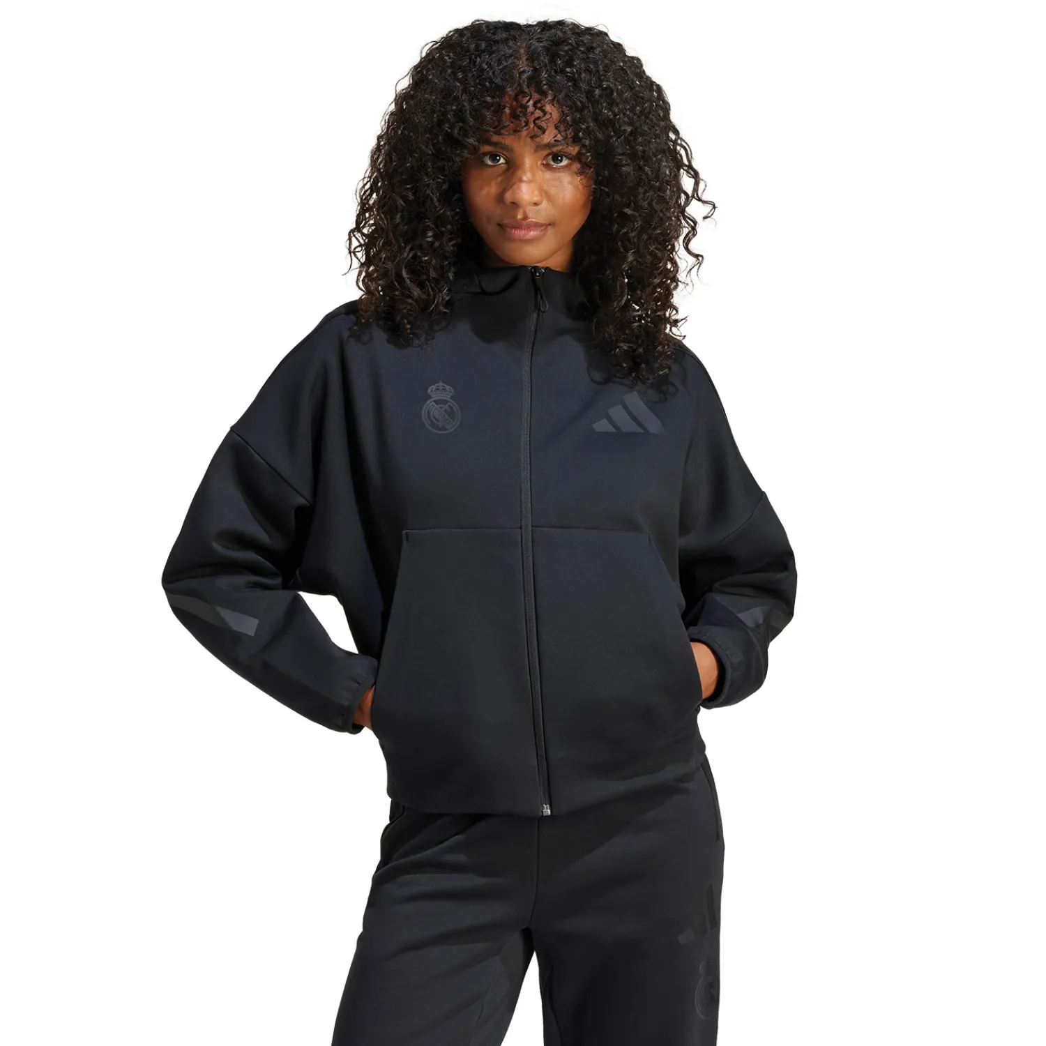 Mujer Adidas España, S.A.U Chaqueta Cremallera Mujer adidas Real Urban Negra