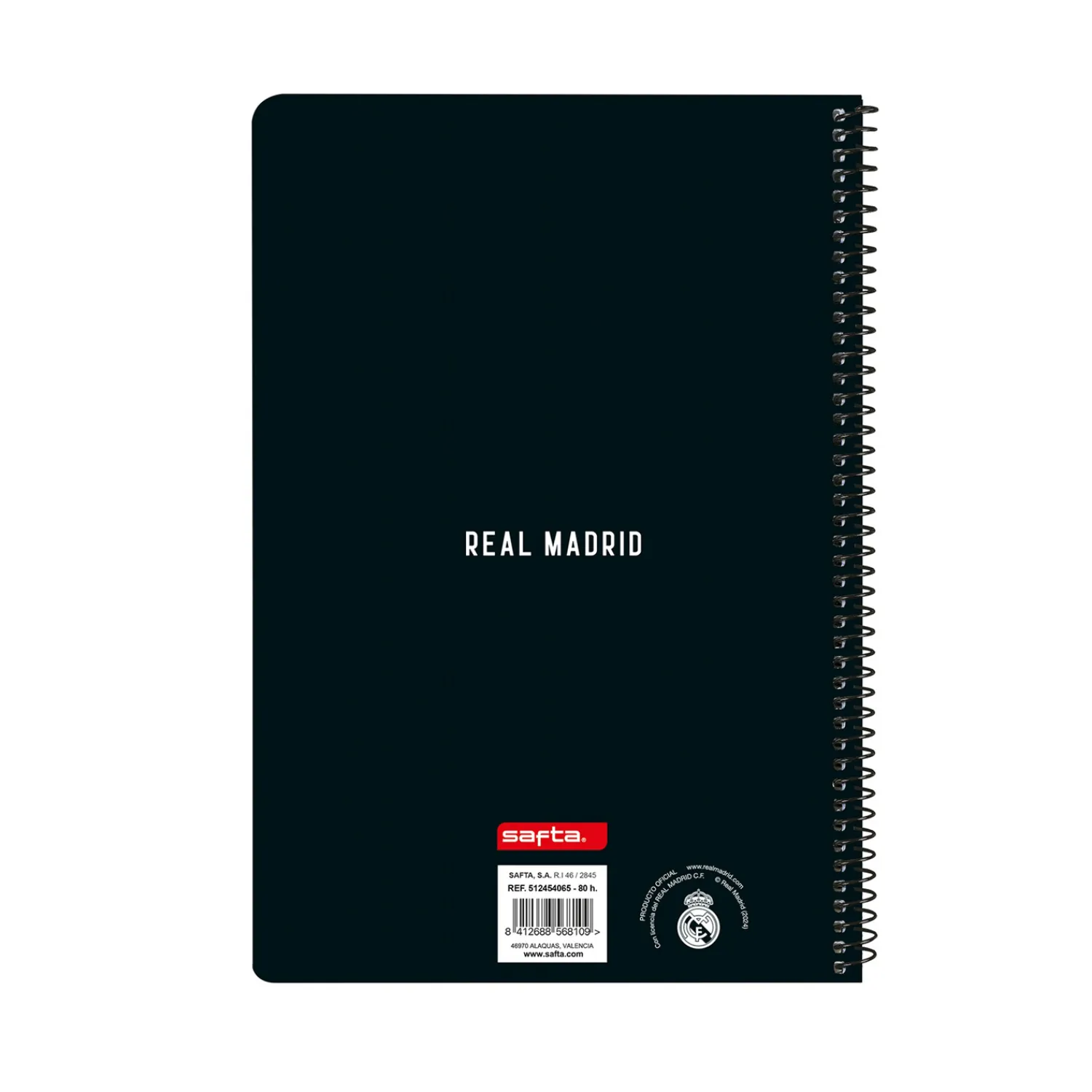 SAFTA S.A. Cuaderno Folio Blanco/Negro Real Madrid