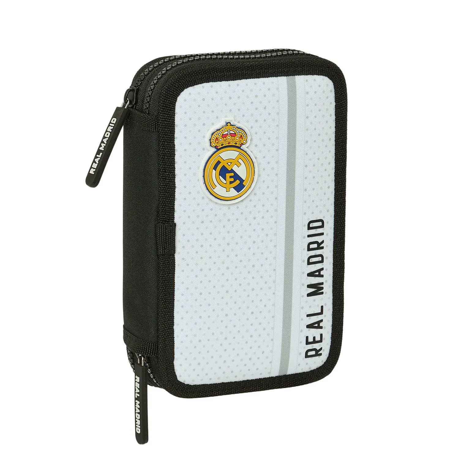 SAFTA S.A. Estuche Doble Material Escolar Blanco/Negro Real Madrid