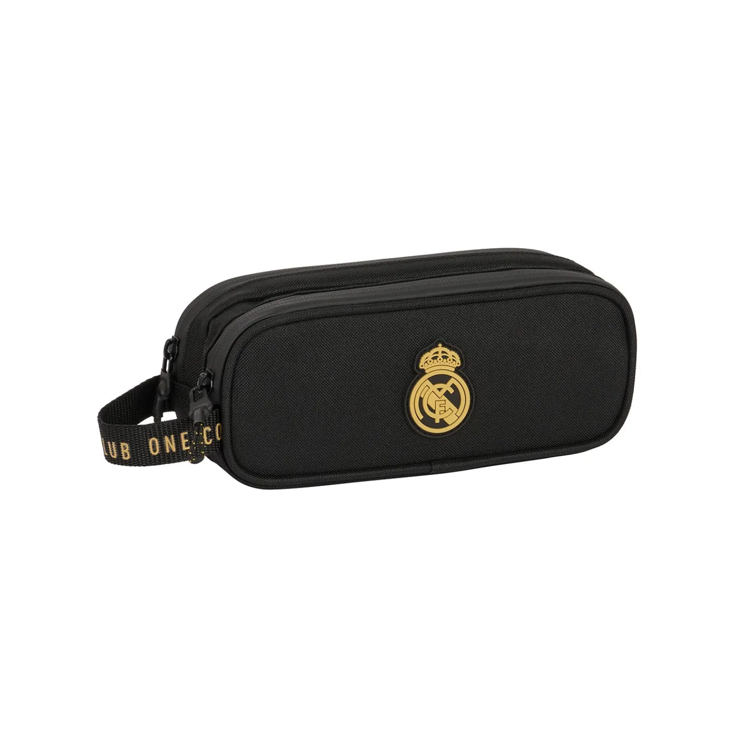 SAFTA S.A. Estuche Doble Negro/Mostaza Real Madrid