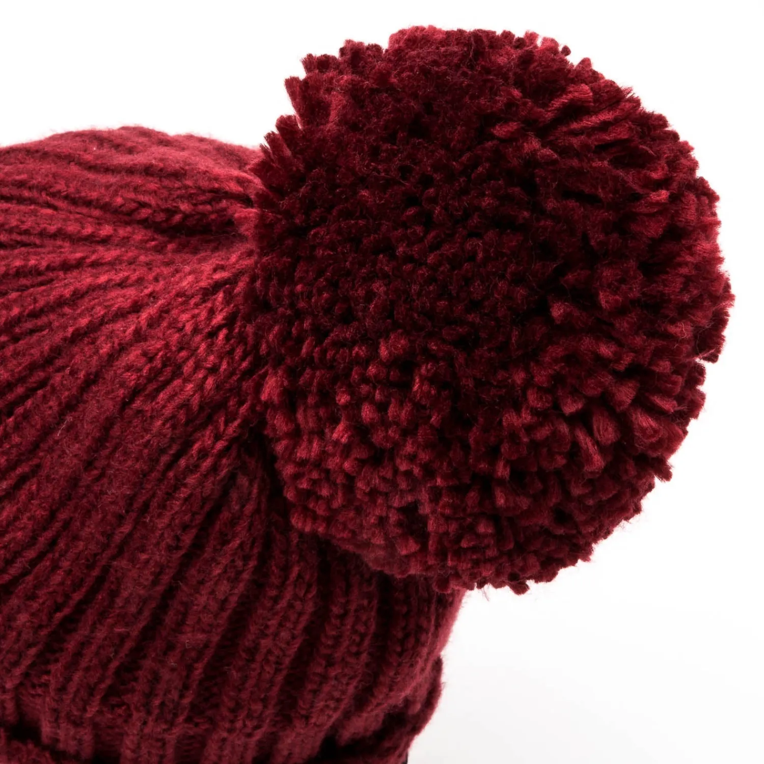 Project Rogers & JLK, S.L. Gorro Punto Pompón Niños Granate