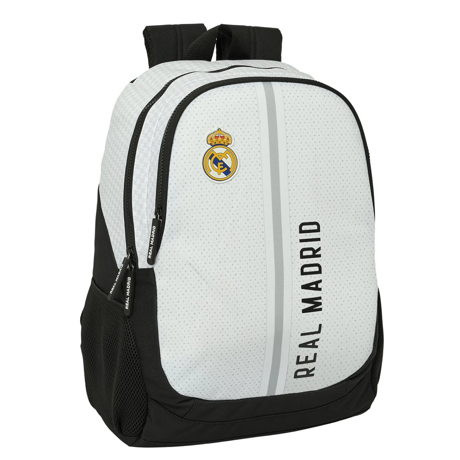 SAFTA S.A. Mochila Adaptable Blanca/Negra Real Madrid