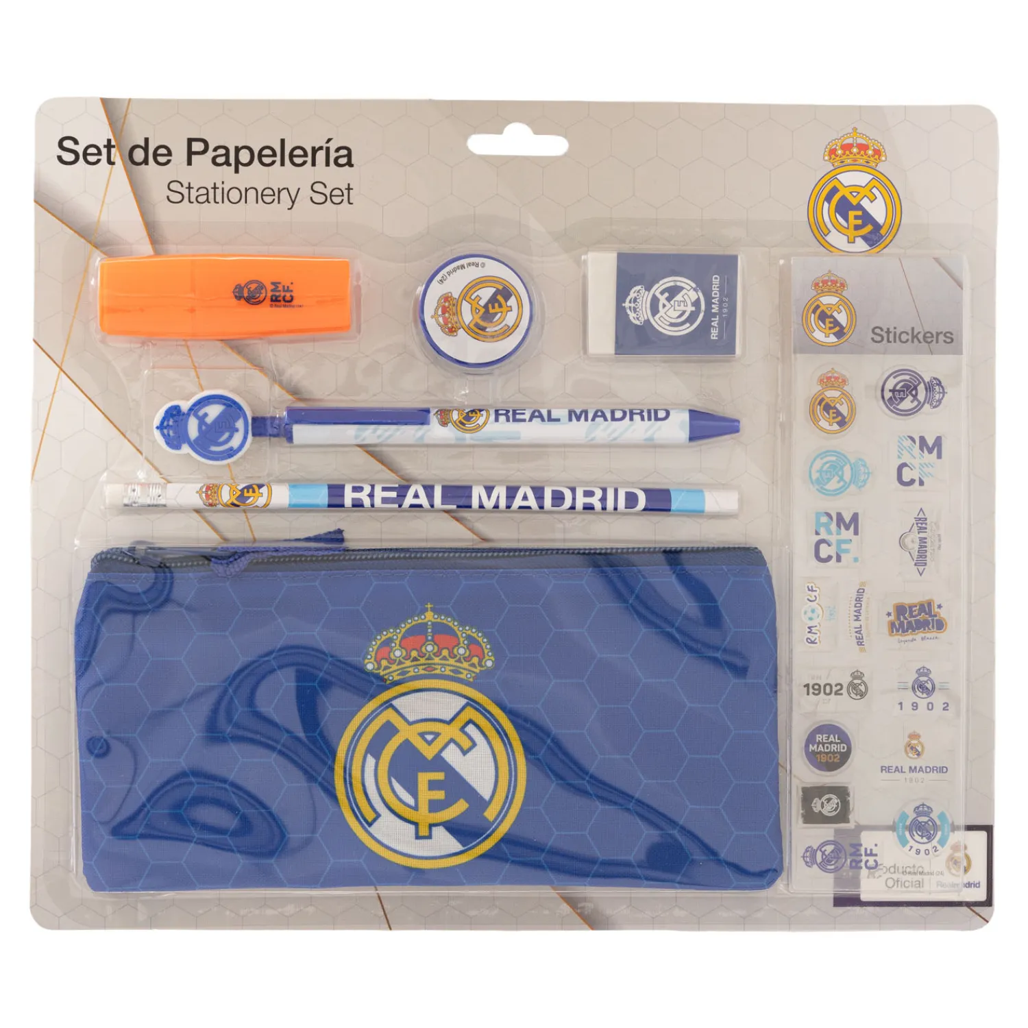 CyP Brands Evolution S.L. Set de Papelería con Pegatinas Real Madrid