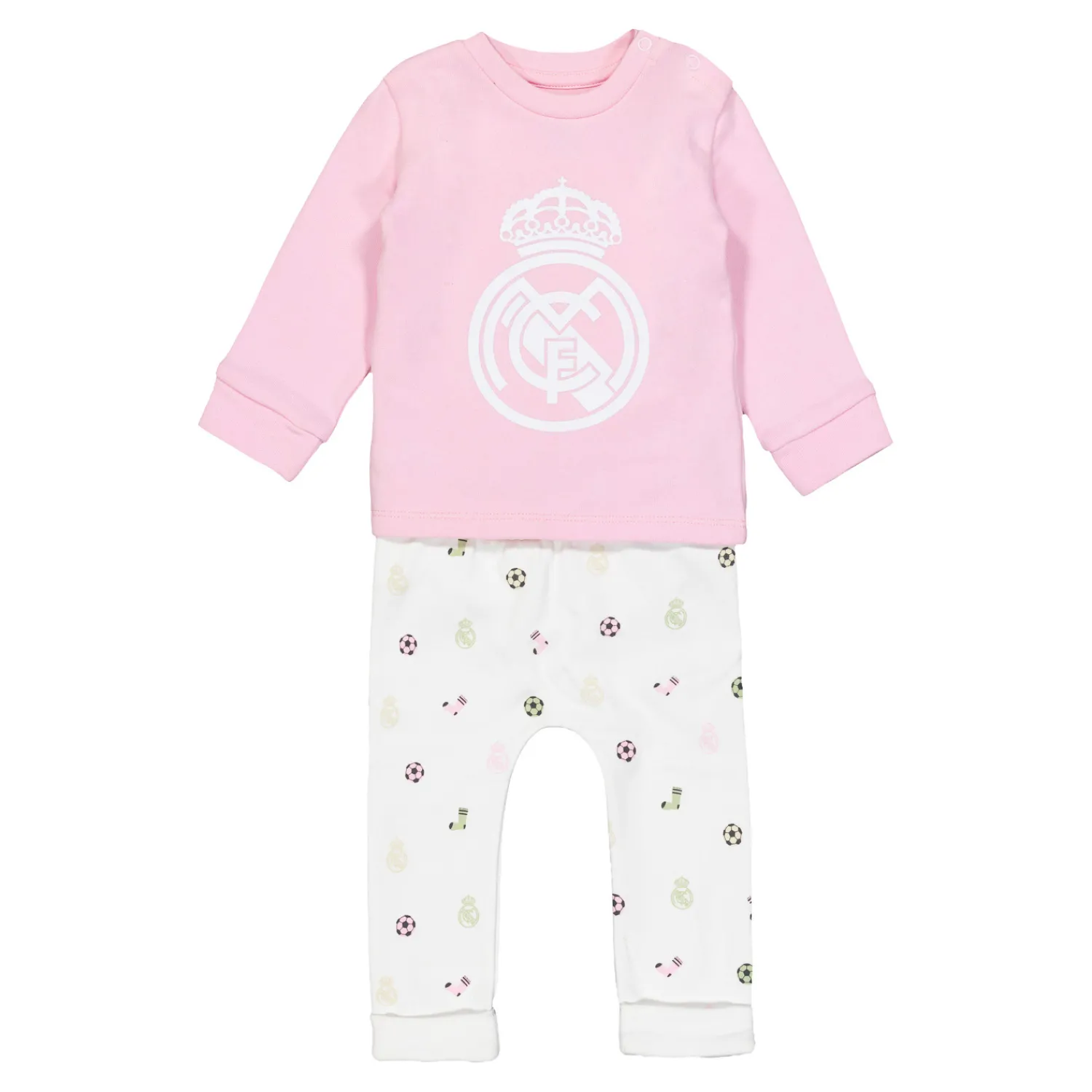 OSDM Set Pantalones y Camiseta Bebé Rosa/Blanco Real Madrid