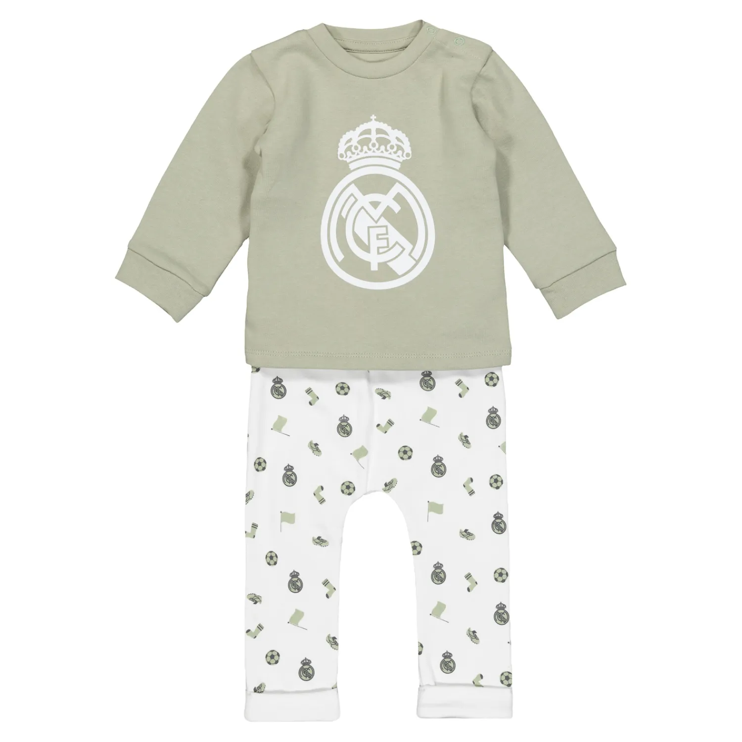 OSDM Set Pantalones y Camiseta Bebé Verde/Blanco Real Madrid