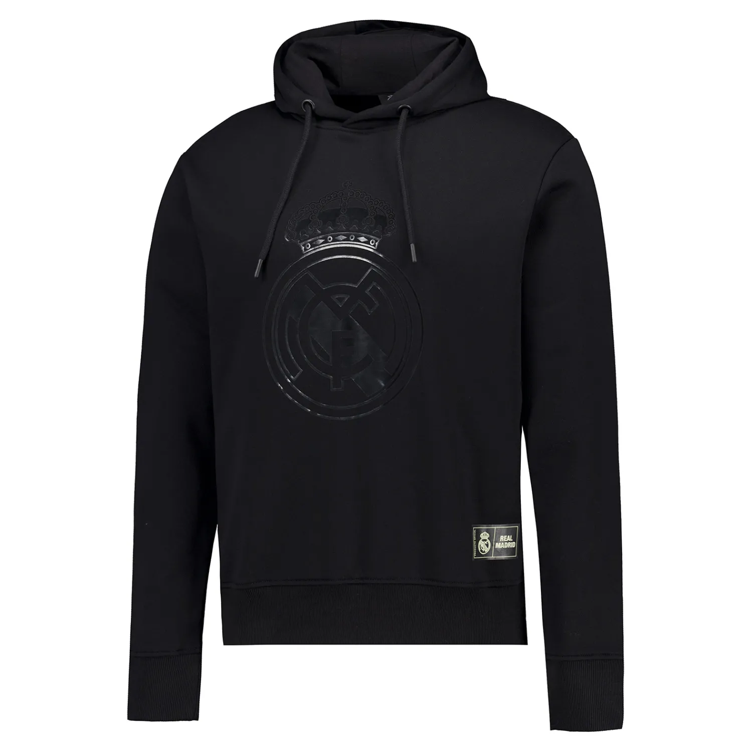 Hombre MBA Solutions Sudadera Capucha Hombre Blackout Escudo Negra Real Madrid