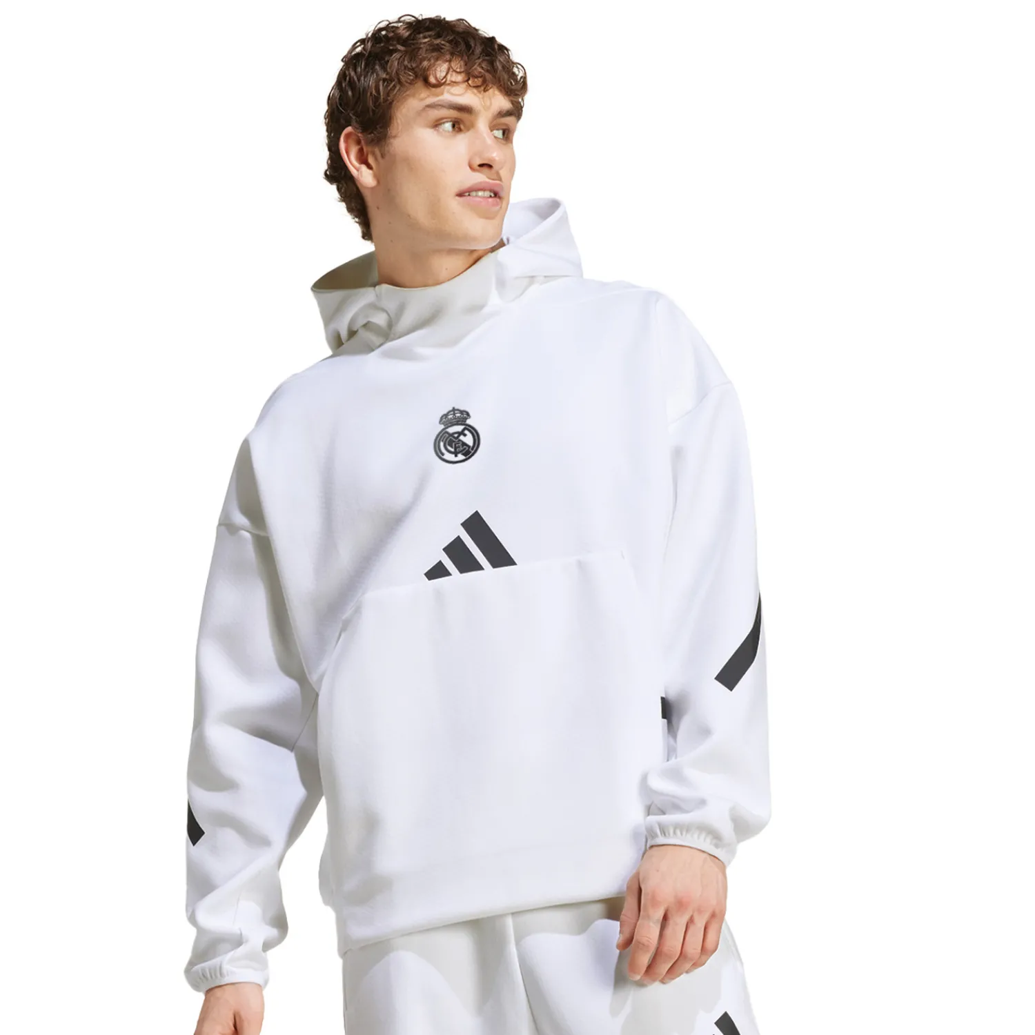 Hombre Adidas España, S.A.U Sudadera con capucha Hombre adidas Real Urban Blanca