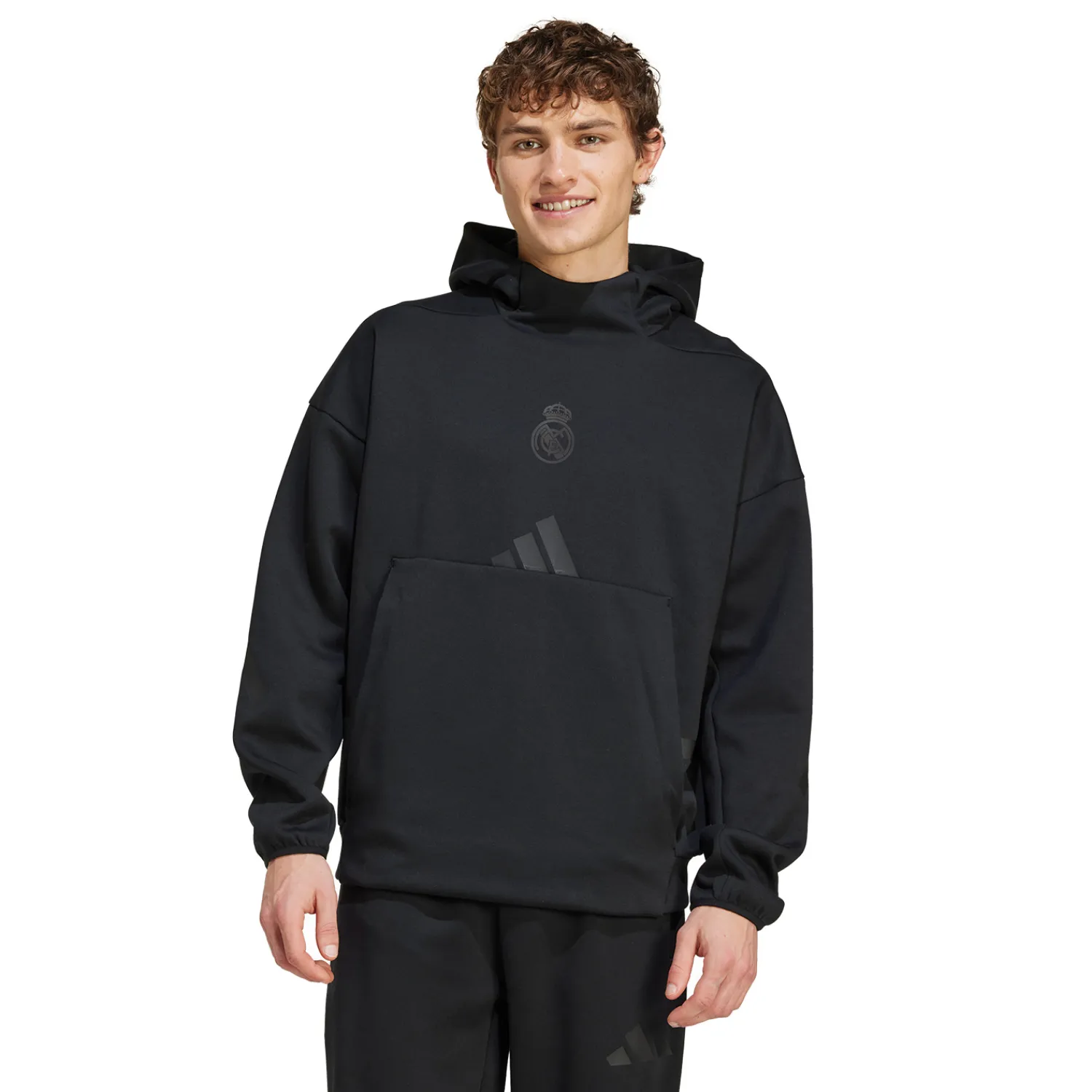 Hombre Adidas España, S.A.U Sudadera con capucha Hombre adidas Real Urban Negra