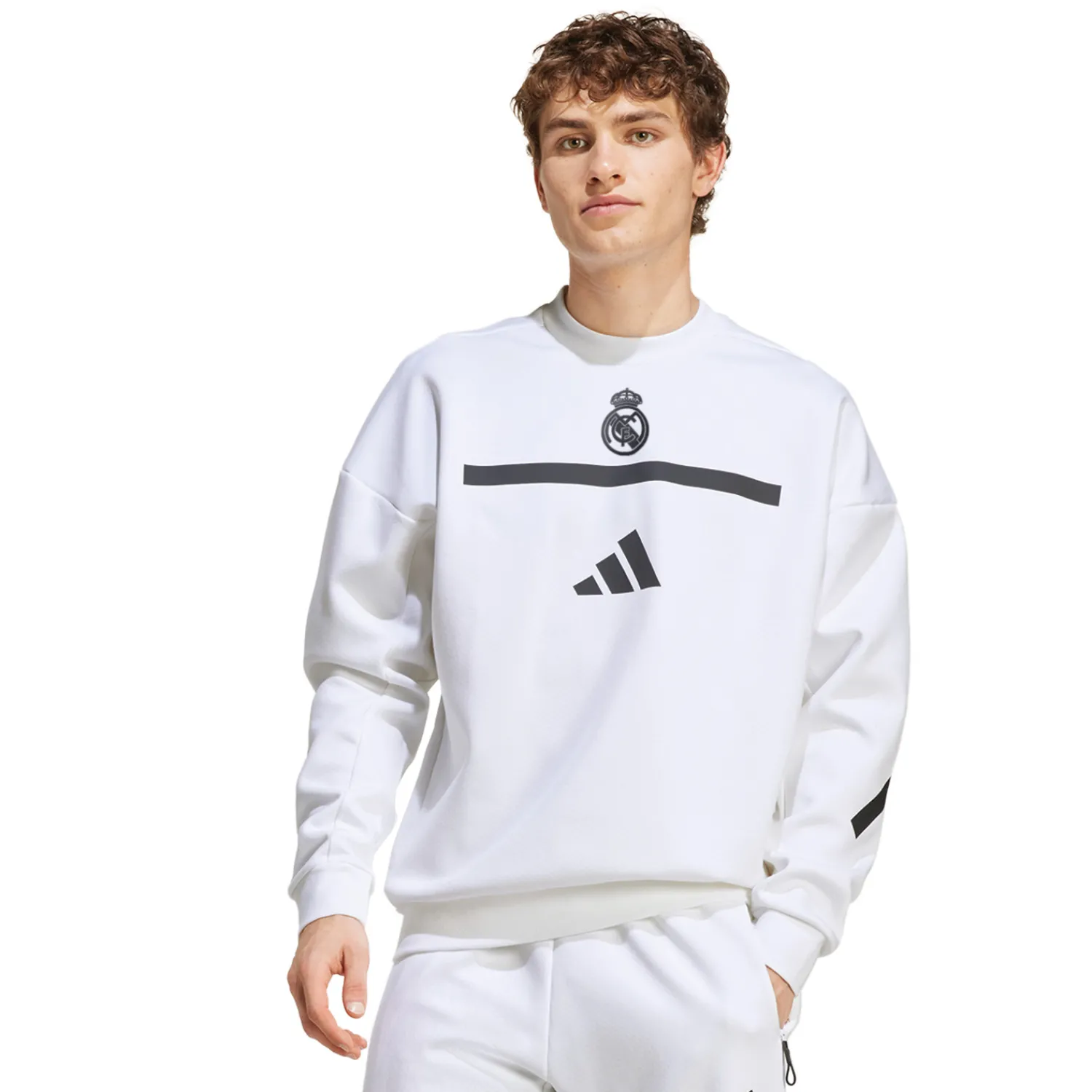 Hombre Adidas España, S.A.U Sudadera Hombre adidas Real Urban Blanca