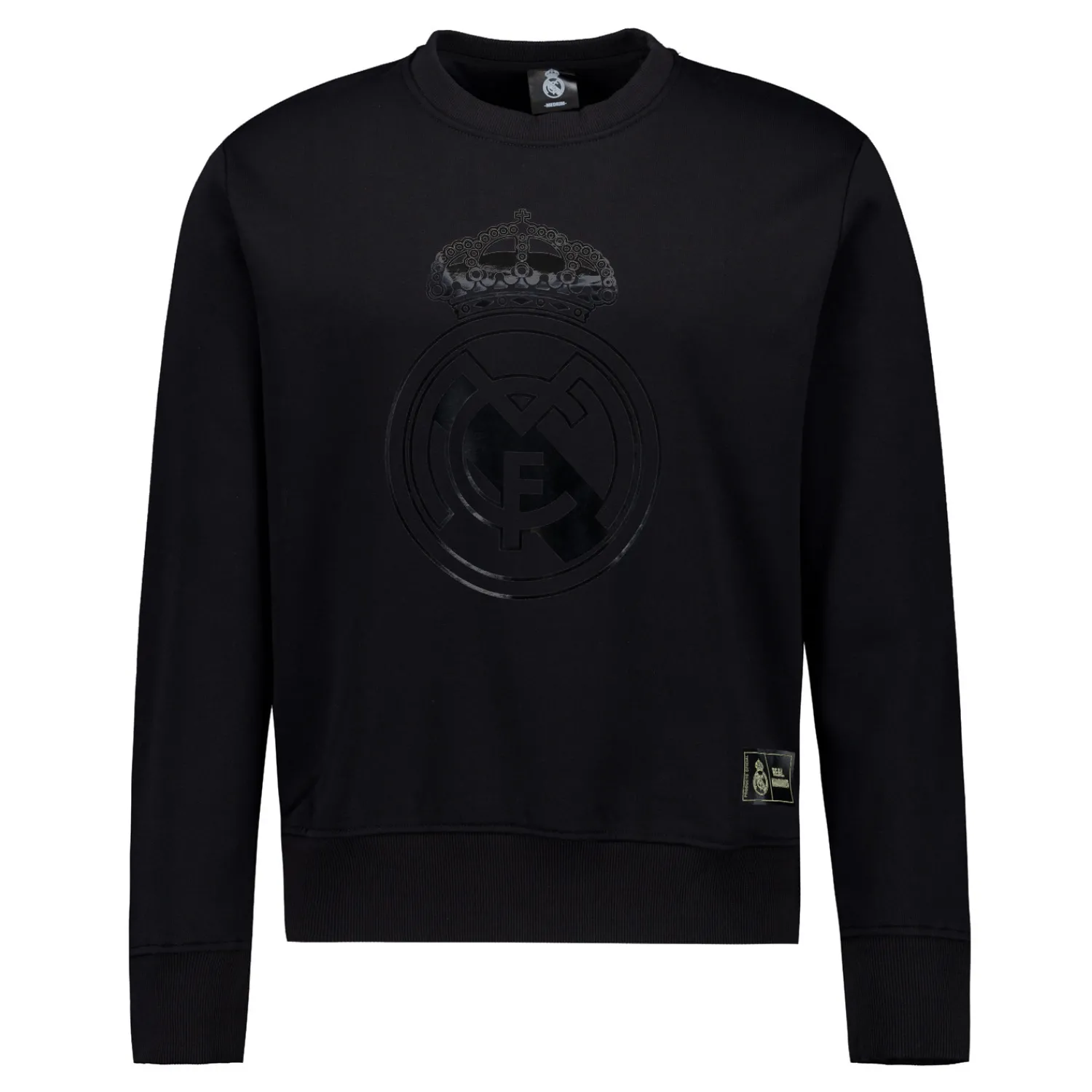 Hombre MBA Solutions Sudadera Hombre Blackout Escudo Negra Real Madrid