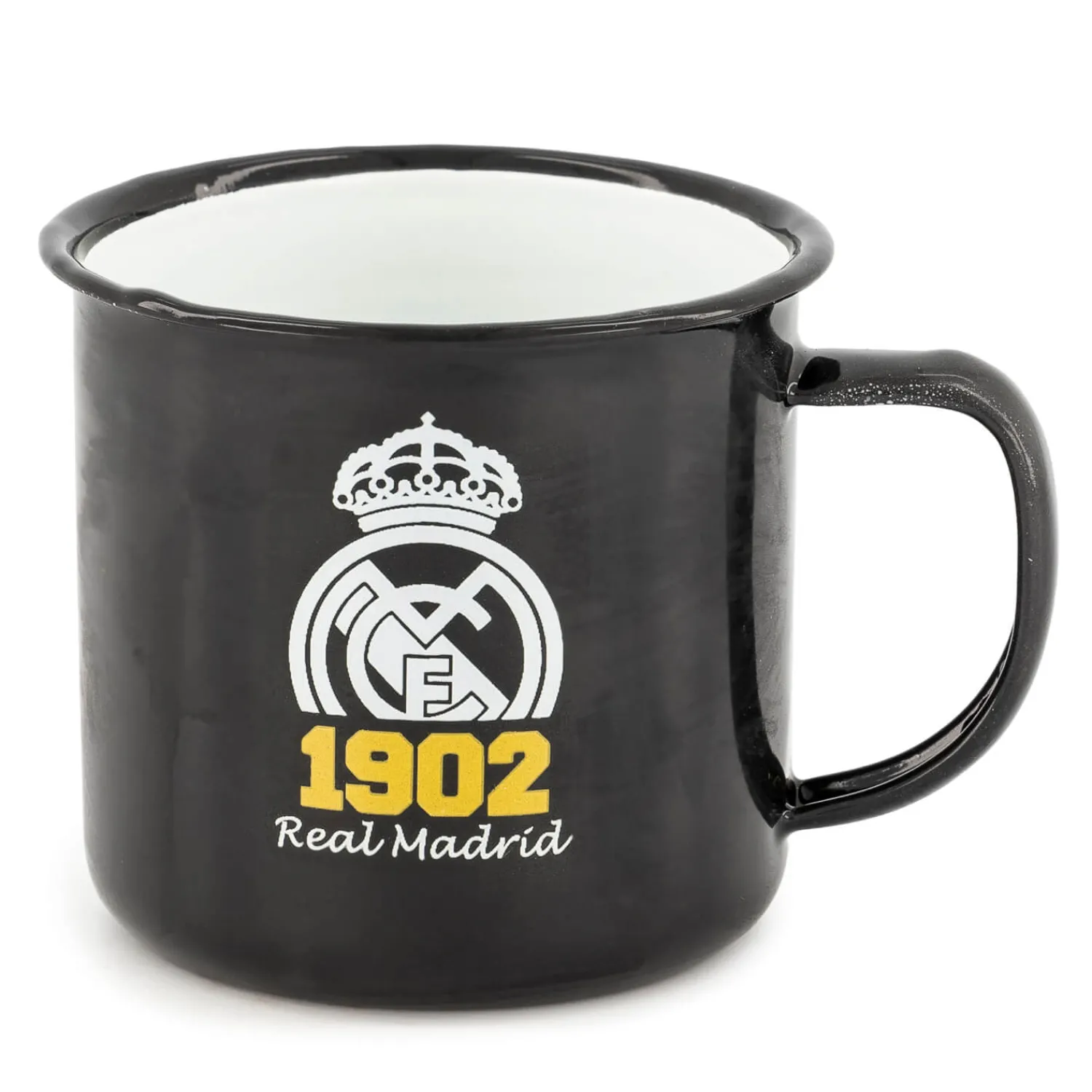 JLK Merchandising, S.L. Taza Metalica 350ml 1902 Negra Real Madrid