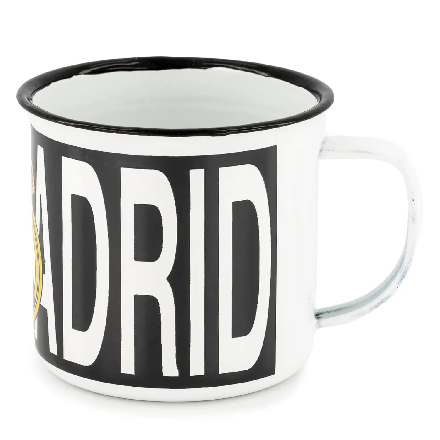 JLK Merchandising, S.L. Taza Metalica 350ml Blanca Escudo Real Madrid