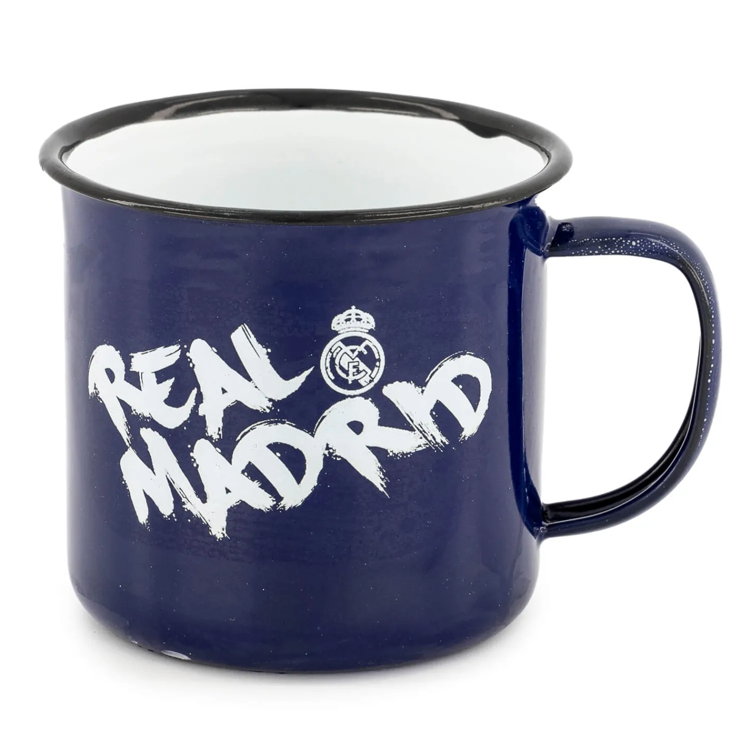 JLK Merchandising, S.L. Taza Metalica 350ml Texto Azul Real Madrid