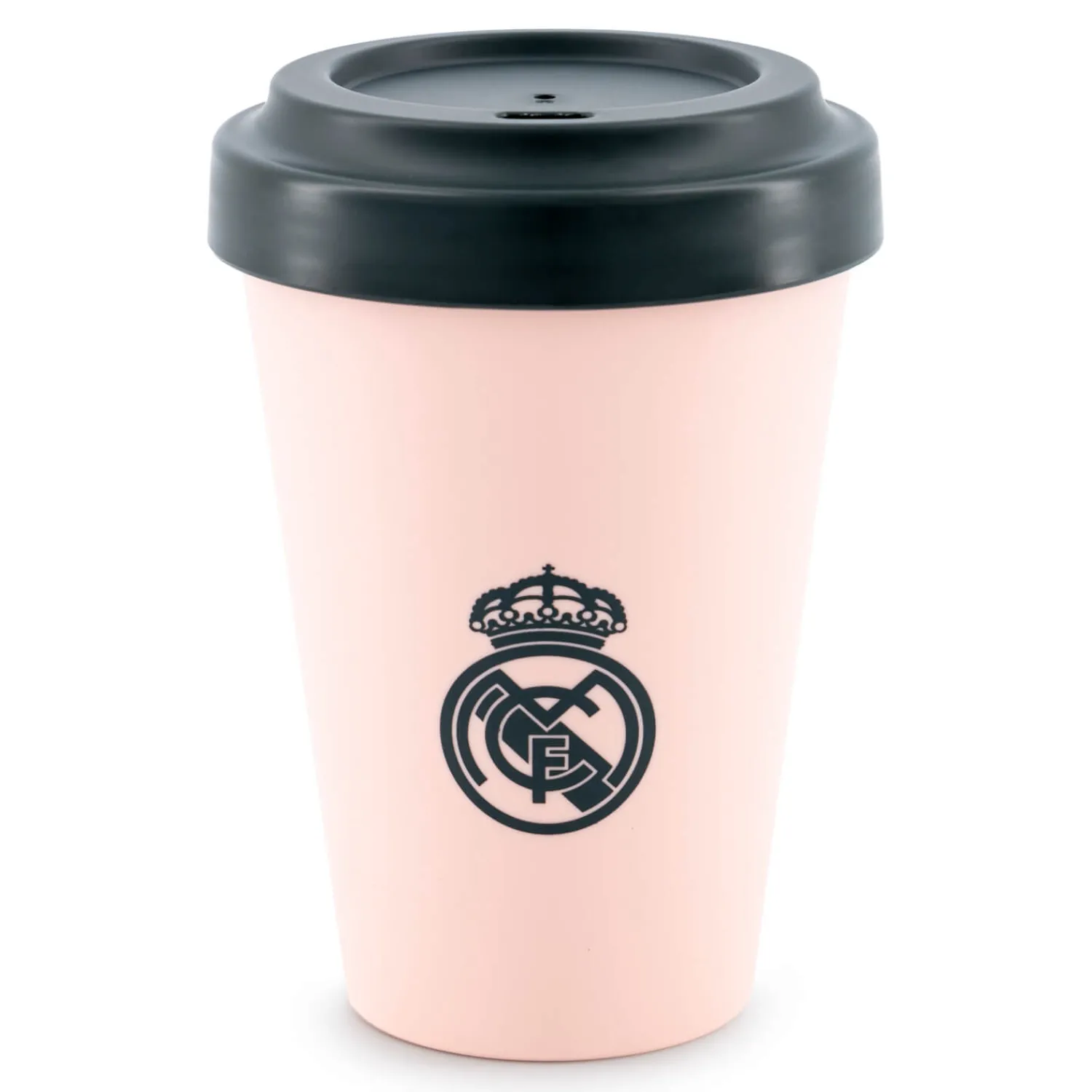 JLK Merchandising, S.L. Vaso Para Llevar 400ml Con Tapa Rosa Real Madrid