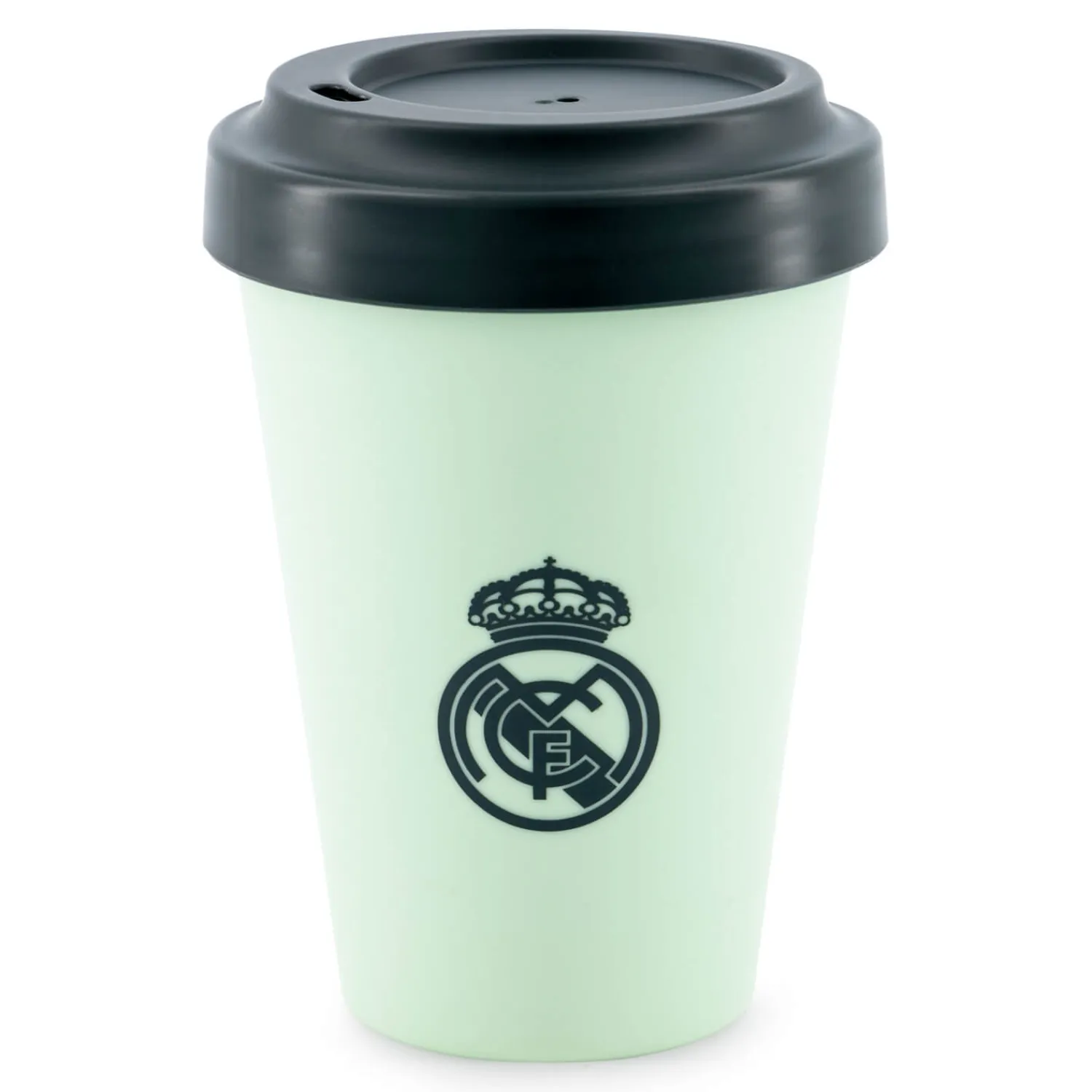 JLK Merchandising, S.L. Vaso Para Llevar 400ml Con Tapa Verde Real Madrid